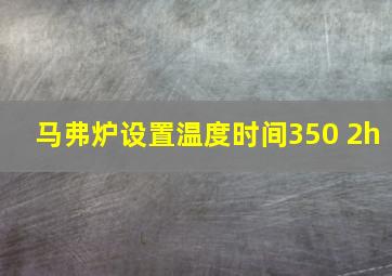 马弗炉设置温度时间350 2h